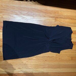 Blue Sleeveless Dress with Twisted Front Detail